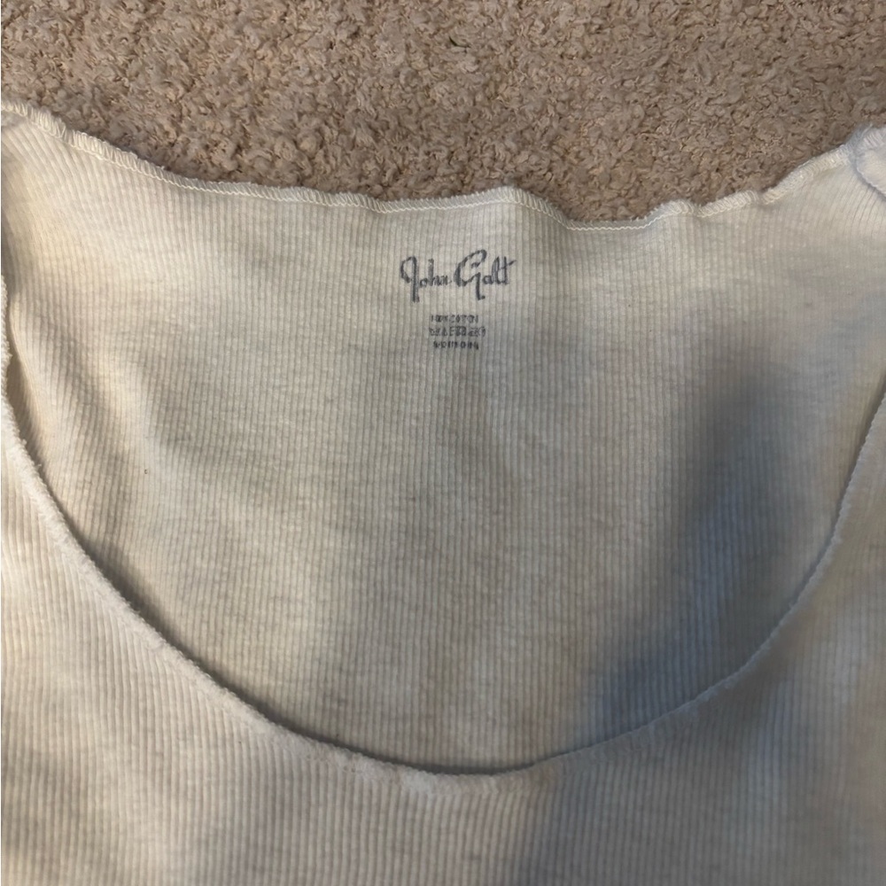 Brandy Melville White Long Sleeve Scoop Neck Top - Picture 3 of 3